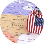 Car Coasters 2.6" - US-Canada Map